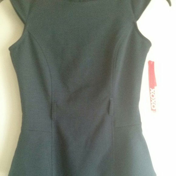 NWT Navy Peplum Sheath Dress NWT Size 0 Careerwear Office Cocktail  Party Work - Picture 5 of 9